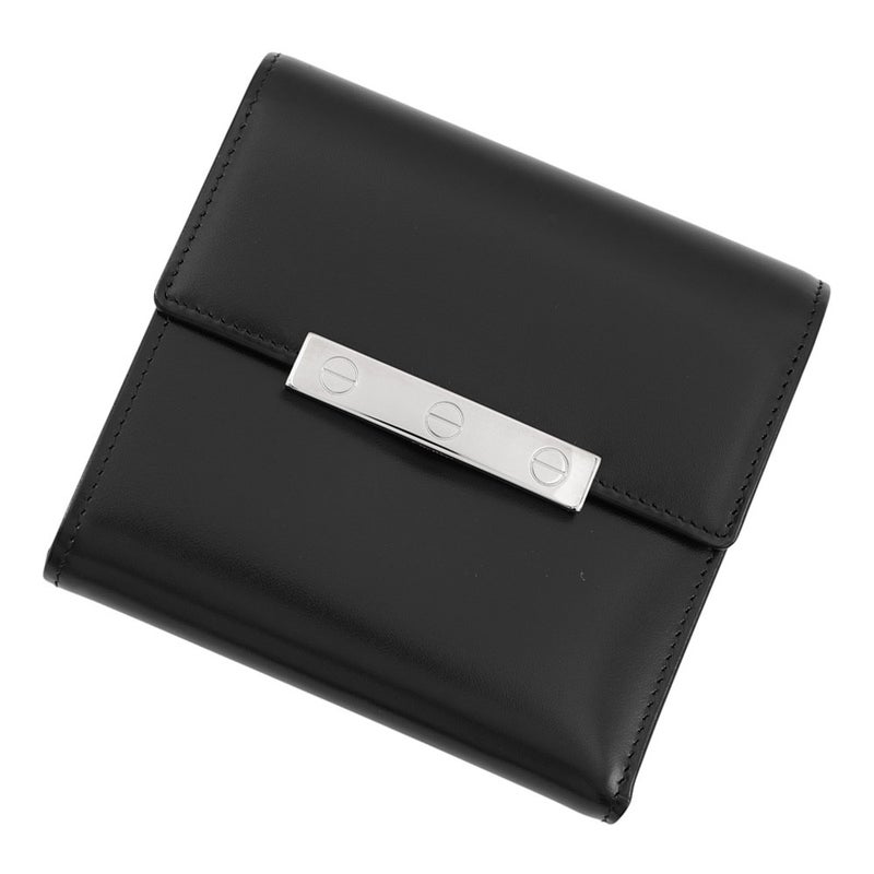 カルティエ 三つ折り財布 ラブコレクション レザー Cartier 財布 黒