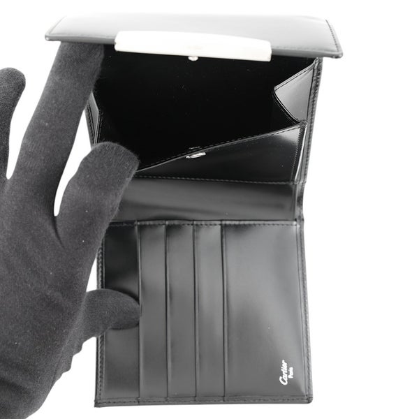 カルティエ 三つ折り財布 ラブコレクション レザー Cartier 財布 黒