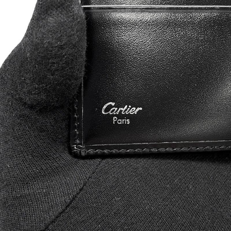 カルティエ 三つ折り財布 ラブコレクション レザー Cartier 財布 黒