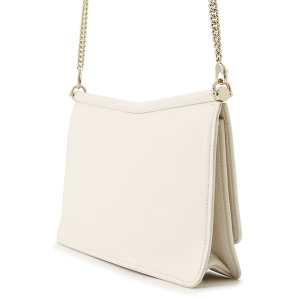 ジミーチュウ チェーンショルダーバッグ ロゴ レザー JIMMY CHOO バッグ 白