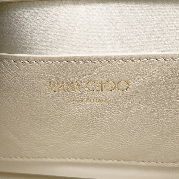 ジミーチュウ チェーンショルダーバッグ ロゴ レザー JIMMY CHOO バッグ 白