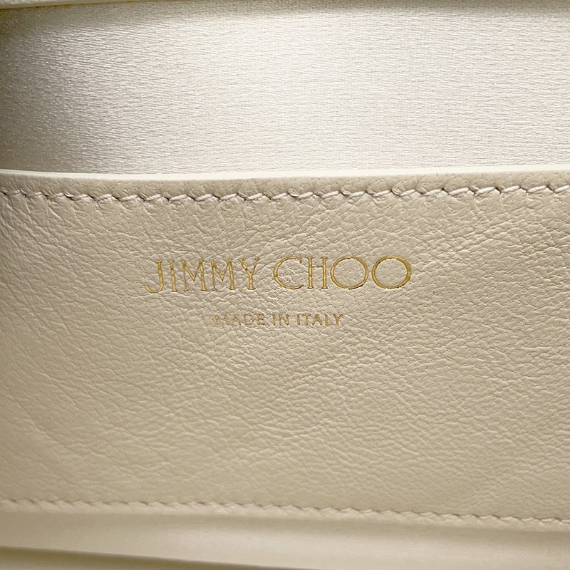 ジミーチュウ チェーンショルダーバッグ ロゴ レザー JIMMY CHOO バッグ 白
