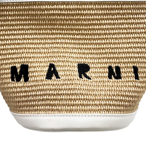 マルニ ショルダーバッグ ロゴ ラフィア MARNI かごバッグ