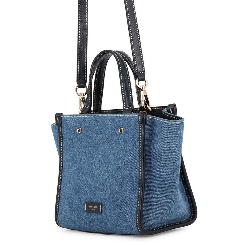 ジミーチュウ ハンドバッグ ヴァレンヌ トートバッグ スモール デニム  レザー JI1630AW001266 JIMMY CHOO 2way 白