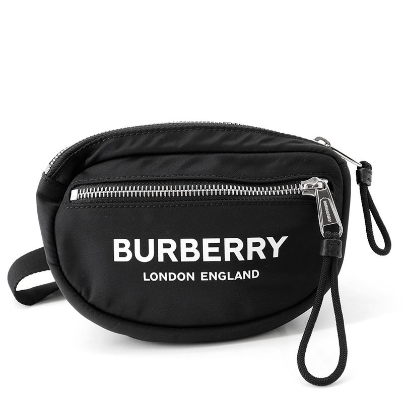 バーバリー ボディバッグ ロゴプリント ナイロン 8014519 BURBERRY ウエストポーチ 黒