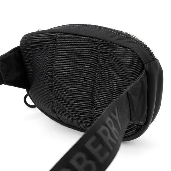 バーバリー ボディバッグ ロゴプリント ナイロン 8014519 BURBERRY ウエストポーチ 黒