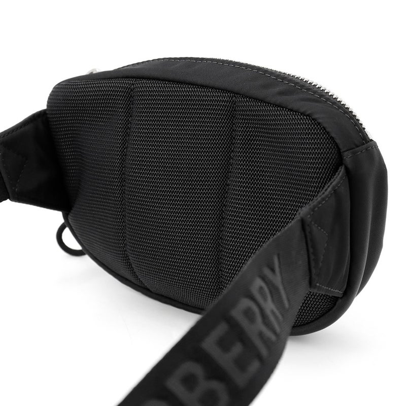 バーバリー ボディバッグ ロゴプリント ナイロン 8014519 BURBERRY ウエストポーチ 黒
