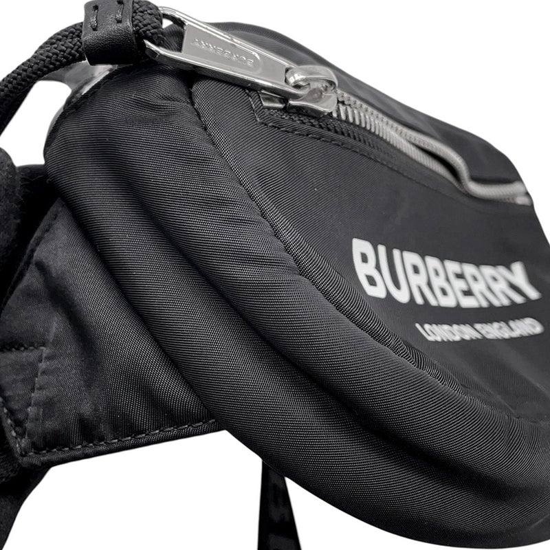 バーバリー ボディバッグ ロゴプリント ナイロン 8014519 BURBERRY ウエストポーチ 黒