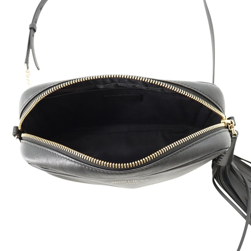 ジミーチュウ ショルダーバッグ フリンジチャーム レザーJIMMY CHOO バッグ 黒