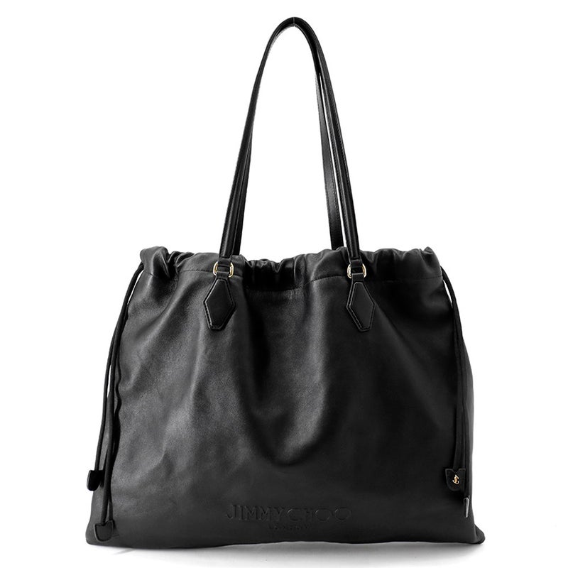 ジミーチュウ ショルダーバッグ ロゴ レザー ドローストリング JIMMY CHOO バッグ 黒