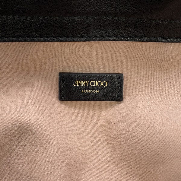 ジミーチュウ ショルダーバッグ ロゴ レザー ドローストリング JIMMY CHOO バッグ 黒