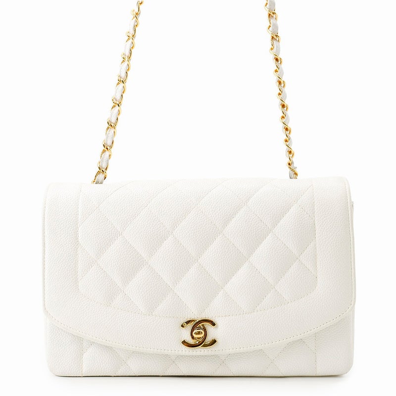 シャネル チェーンショルダーバッグ マトラッセ25 ココマーク シングルチェーン シングルフラップ A01165 CHANEL 白
