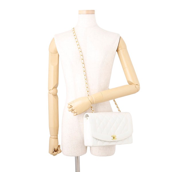シャネル チェーンショルダーバッグ マトラッセ25 ココマーク シングルチェーン シングルフラップ A01165 CHANEL 白