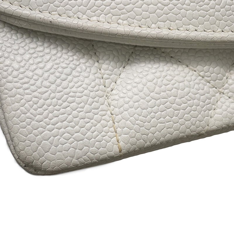 シャネル チェーンショルダーバッグ マトラッセ25 ココマーク シングルチェーン シングルフラップ A01165 CHANEL 白