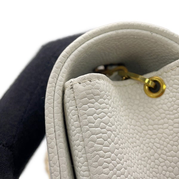 シャネル チェーンショルダーバッグ マトラッセ25 ココマーク シングルチェーン シングルフラップ A01165 CHANEL 白