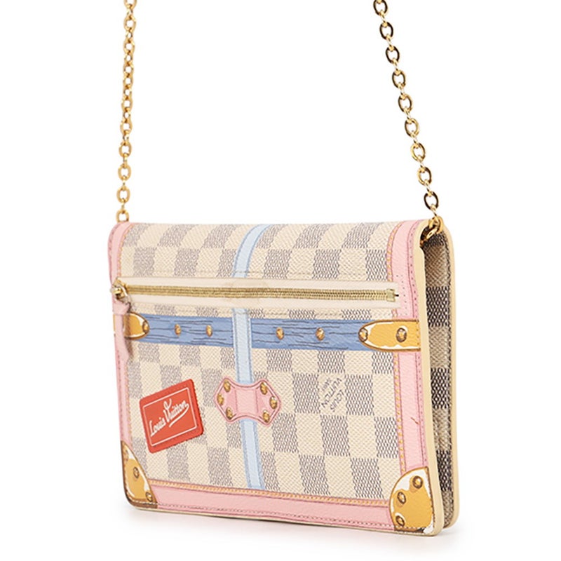 ルイヴィトン チェーンウォレット ダミエ・アズール ポシェット・ウィークエンド サマートランク N60108 LOUIS VUITTON 財布