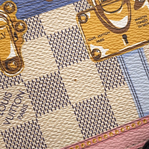 ルイヴィトン チェーンウォレット ダミエ・アズール ポシェット・ウィークエンド サマートランク N60108 LOUIS VUITTON 財布
