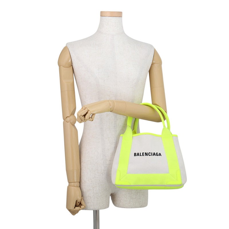 バレンシアガ ハンドバッグ ネイビーカバ XS キャンバス 390346 ポーチ付 BALENCIAGA 2wayショルダー