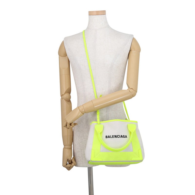バレンシアガ ハンドバッグ ネイビーカバ XS キャンバス 390346 ポーチ付 BALENCIAGA 2wayショルダー