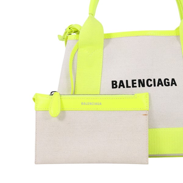 バレンシアガ ハンドバッグ ネイビーカバ XS キャンバス 390346 ポーチ付 BALENCIAGA 2wayショルダー