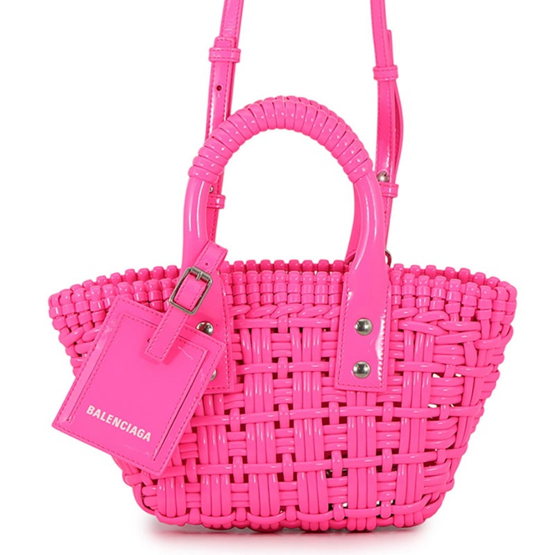 バレンシアガ ハンドバッグ パテントレザー ビストロXXS 678028 BALENCIAGA 2wayショルダーバッグ かごバッグ