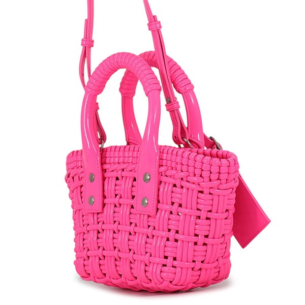 バレンシアガ ハンドバッグ パテントレザー ビストロXXS 678028 BALENCIAGA 2wayショルダーバッグ かごバッグ