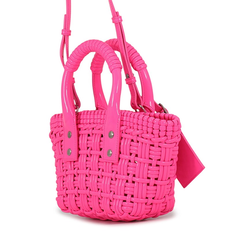 バレンシアガ ハンドバッグ パテントレザー ビストロXXS 678028 BALENCIAGA 2wayショルダーバッグ かごバッグ