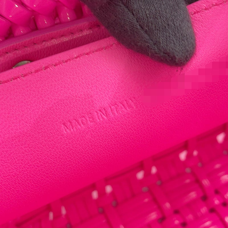 バレンシアガ ハンドバッグ パテントレザー ビストロXXS 678028 BALENCIAGA 2wayショルダーバッグ かごバッグ