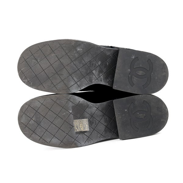 シャネル ショートブーツ ココマーク ハラコ スエード レディースサイズ35C G39505 CHANEL 靴 黒