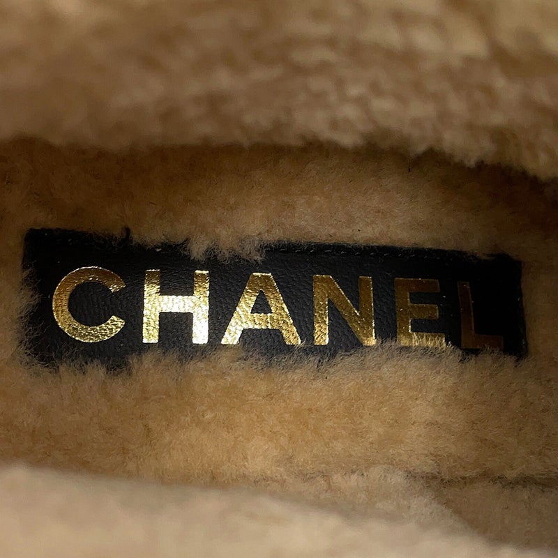 シャネル ショートブーツ ココマーク ハラコ スエード レディースサイズ35C G39505 CHANEL 靴 黒