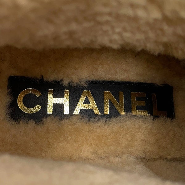 シャネル ショートブーツ ココマーク ハラコ スエード レディースサイズ35C G39505 CHANEL 靴 黒