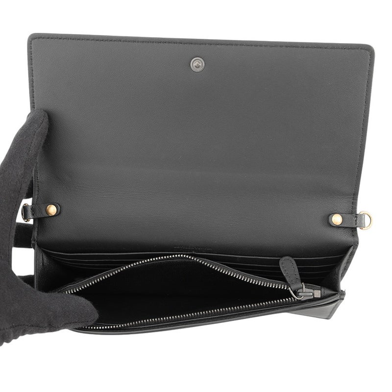 ボッテガヴェネタ チェーンウォレット クロコダイル BOTTEGA VENETA 財布 黒