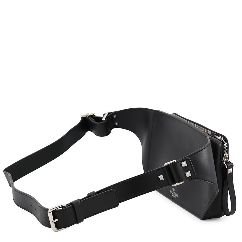ヴァレンティノ・ガラヴァーニ ボディバッグ VLTNロゴ レザー VY2B0A10WJW VALENTINO ベルトバッグ 黒