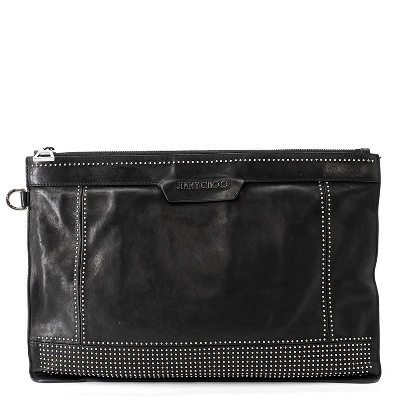 ジミーチュウ クラッチバッグ スタッズ レザー JIMMY CHOO バッグ 黒