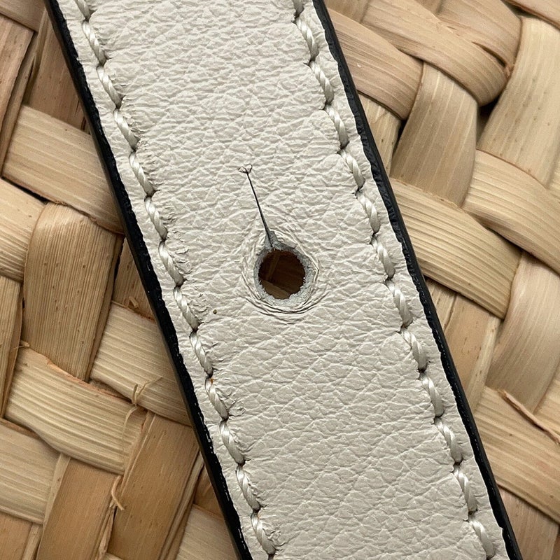 ロエベ ショルダーバッグ ドローストリング バケットバッグ ミニ ラフィア/レザー アナグラム A223222X01 LOEWE カゴバッグ 白