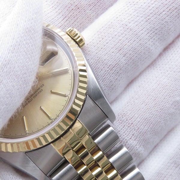 ロレックス デイトジャスト X番 SS/K18YG 16233 ROLEX 腕時計 シャンパン文字盤