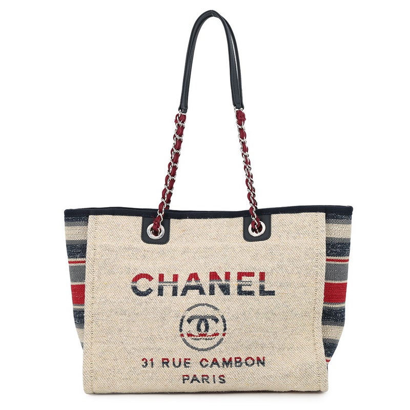 シャネル トートバッグ ドーヴィルライン ミディアム ショッピングバッグ ロゴ キャンバス A67001 CHANEL
