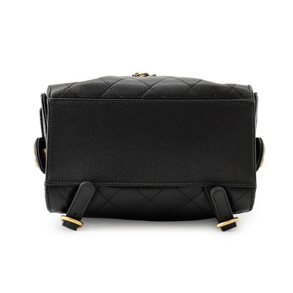 シャネル リュック CHANEL 25 ミディアム バックパック マトラッセ ココマーク キャビアスキン AS5600 CHANEL 黒