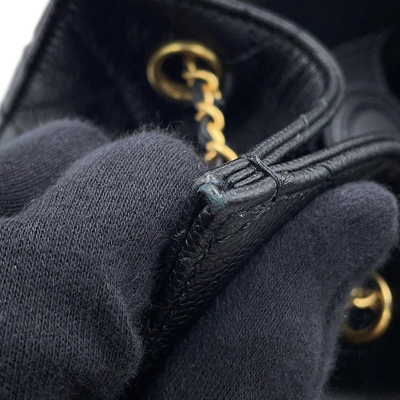 シャネル リュック CHANEL 25 ミディアム バックパック マトラッセ ココマーク キャビアスキン AS5600 CHANEL 黒