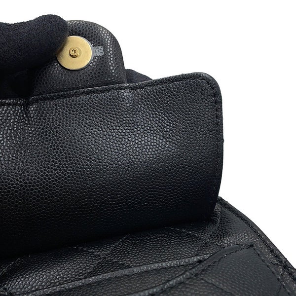 シャネル リュック CHANEL 25 ミディアム バックパック マトラッセ ココマーク キャビアスキン AS5600 CHANEL 黒