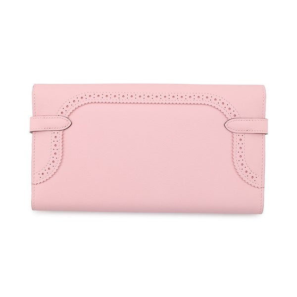 エルメス 長財布 ケリーウォレット ギリーズ ローズサクラ/シルバー金具 スイフト T刻印 財布