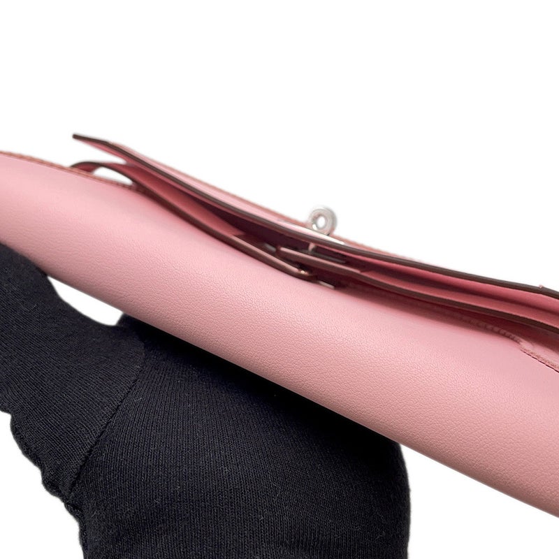 エルメス 長財布 ケリーウォレット ギリーズ ローズサクラ/シルバー金具 スイフト T刻印 財布