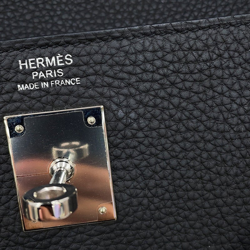 エルメス ハンドバッグ ケリー32 内縫い ブラック/シルバー金具 トゴ C刻印 HERMES 2wayバッグ 黒