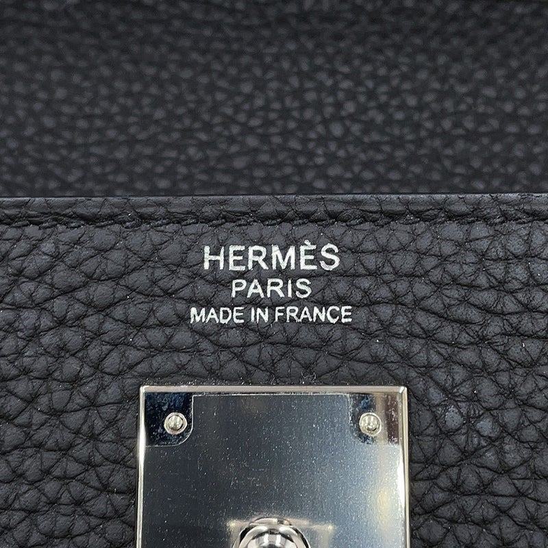 エルメス ハンドバッグ ケリー32 内縫い ブラック/シルバー金具 トゴ C刻印 HERMES 2wayバッグ 黒