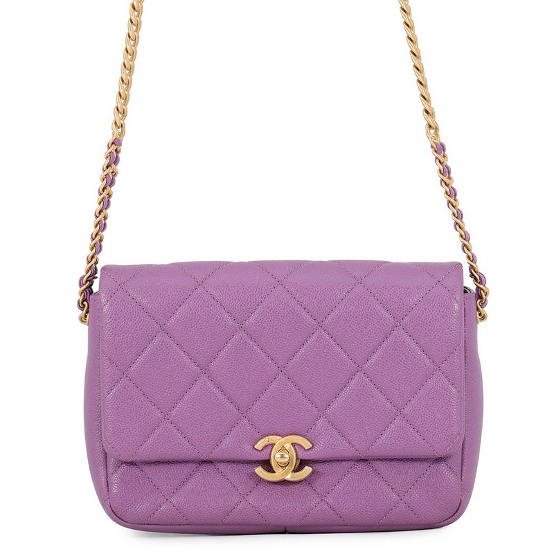 シャネル チェーンショルダーバッグ マトラッセ ココマーク キャビアスキン CHANEL バッグ