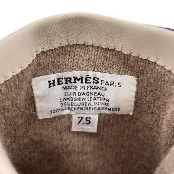 エルメス グローブ H ステッチ ラムスキン レディースサイズ7.5 HERMES 手袋 イニシャル入り