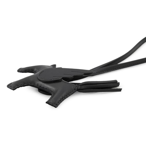 エルメス バッグチャーム ロデオPM ペガサス ブラック ラムスキン G刻印 HERMES チャーム 黒