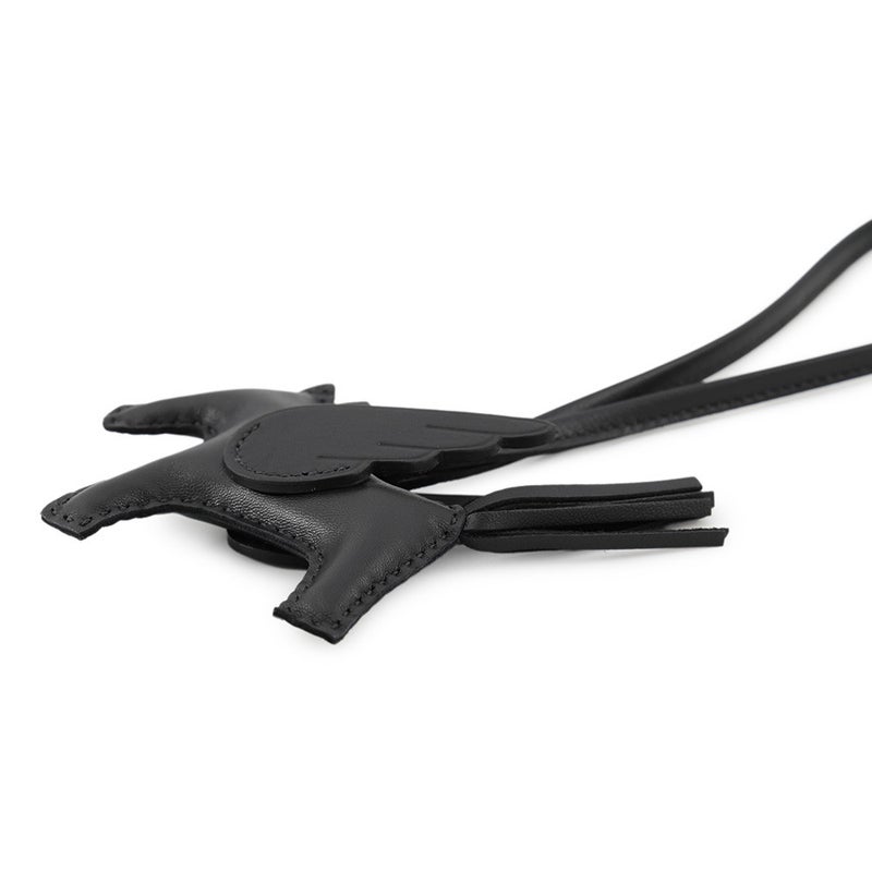 エルメス バッグチャーム ロデオPM ペガサス ブラック ラムスキン G刻印 HERMES チャーム 黒