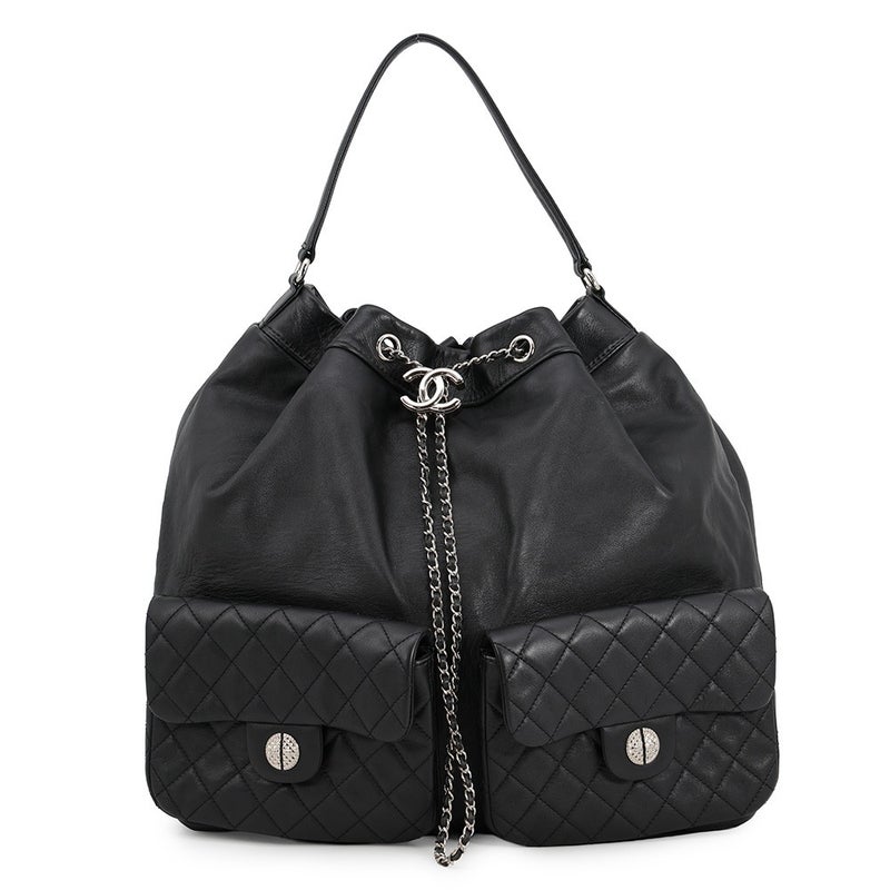 シャネル リュック マトラッセ ココマーク ラムスキン CHANEL バッグパック 黒