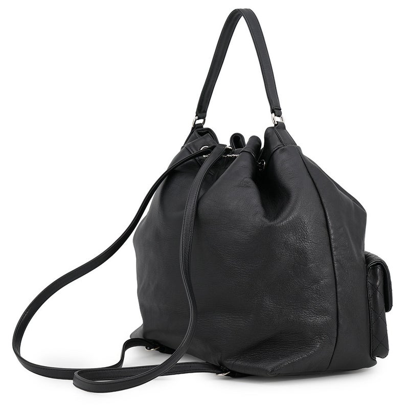 シャネル リュック マトラッセ ココマーク ラムスキン CHANEL バッグパック 黒